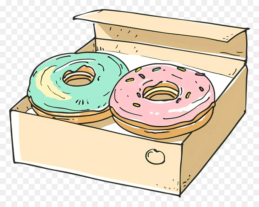 Caixa Com Rosquinhas，Doughnuts PNG