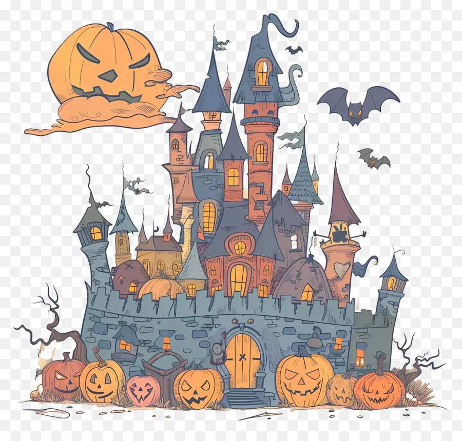 Castelo Assustador De Halloween，Castelo PNG