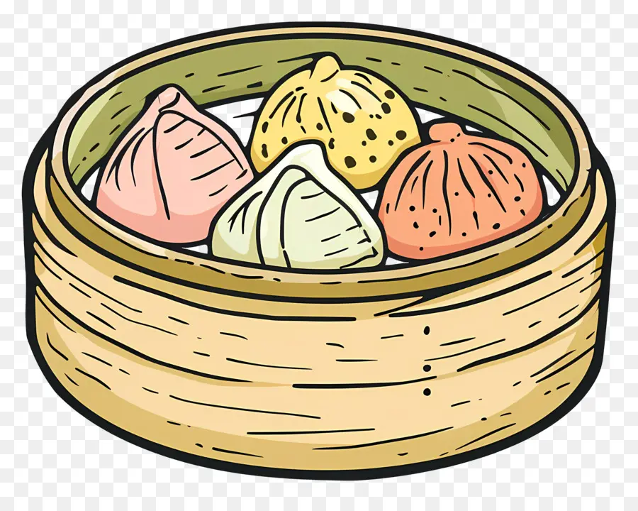 Dim Sum，Bolinhos Cozidos No Vapor PNG