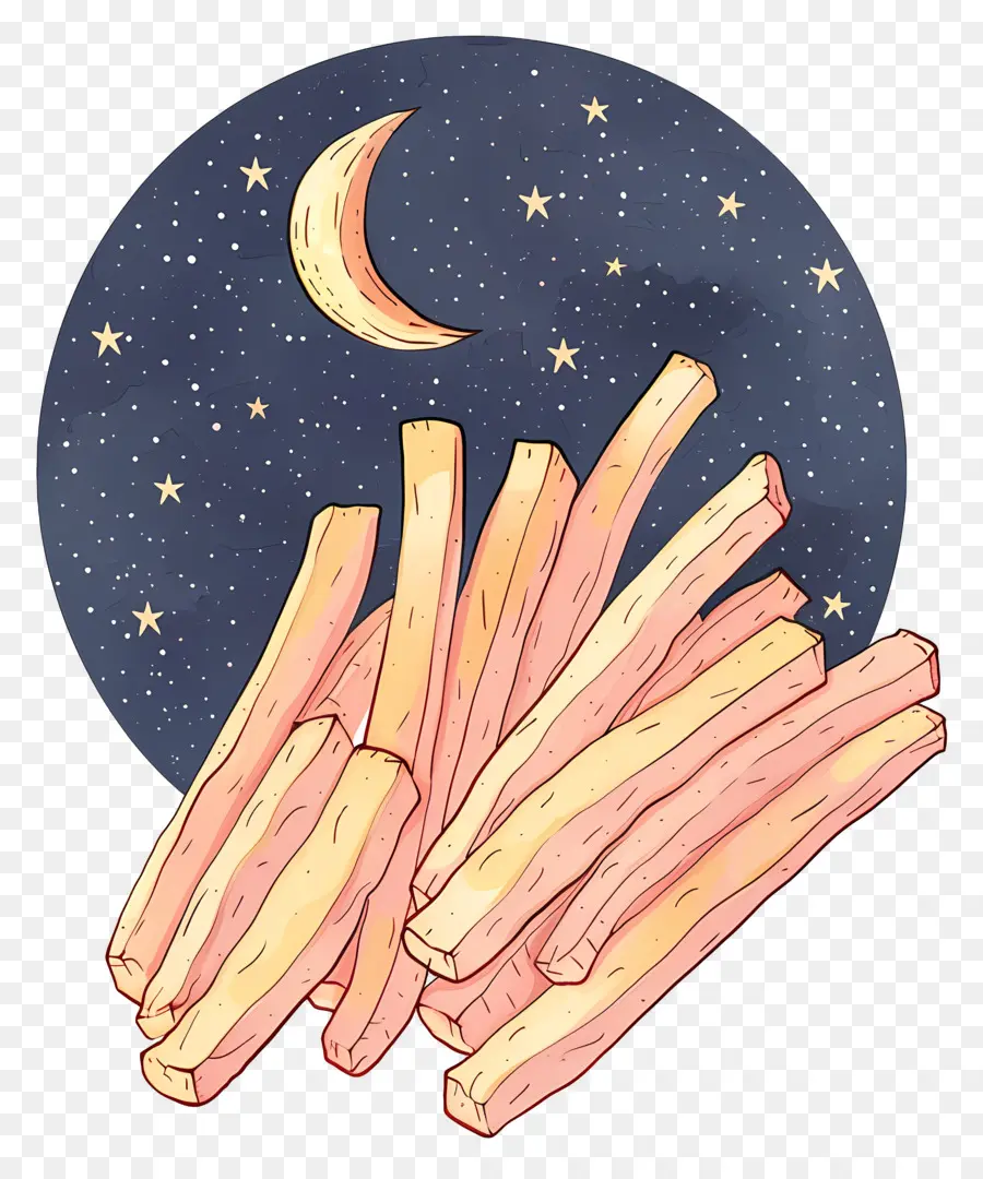 Batatas Fritas，Lua PNG