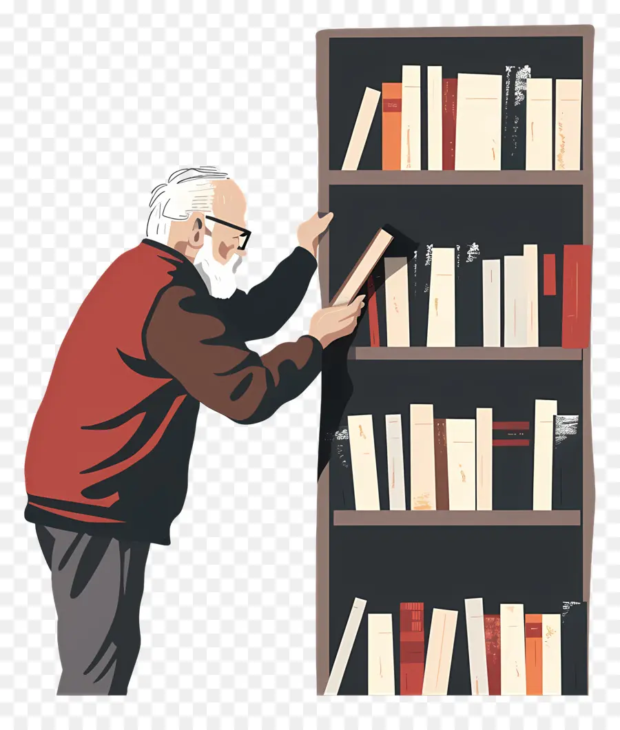 Velho Levando O Livro，Bookshelf PNG