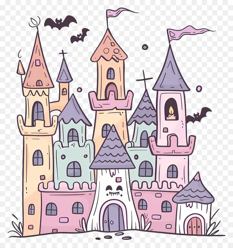 Castelo Assustador De Halloween，Castelo Gótico PNG