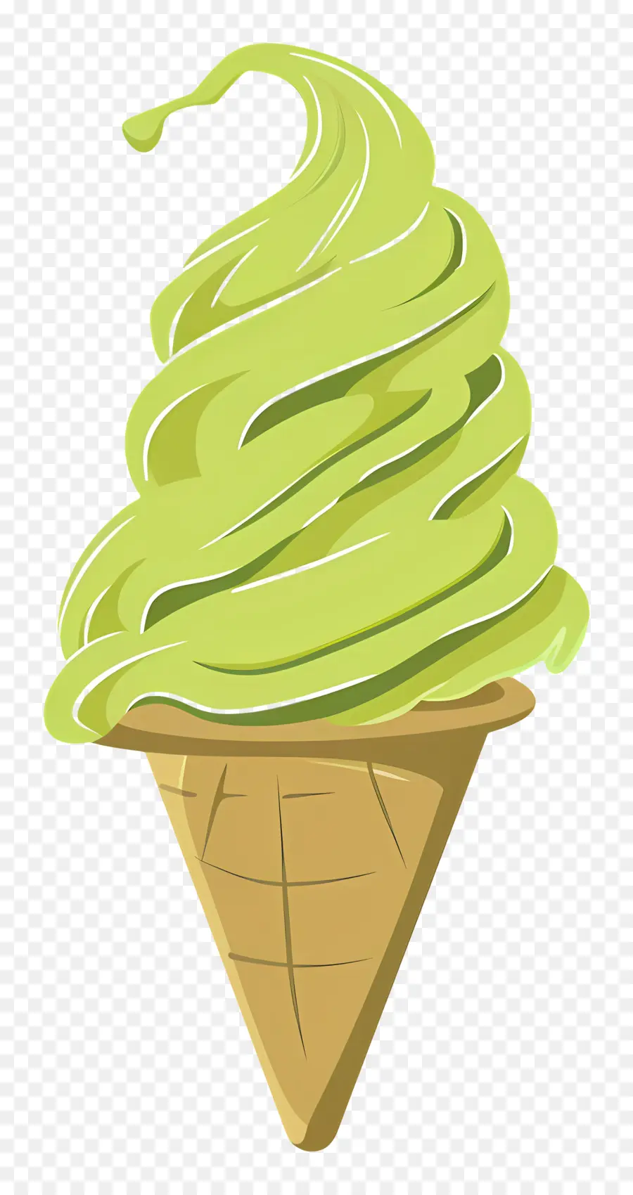 Matcha Sorvete，Casquinha De Sorvete Verde PNG