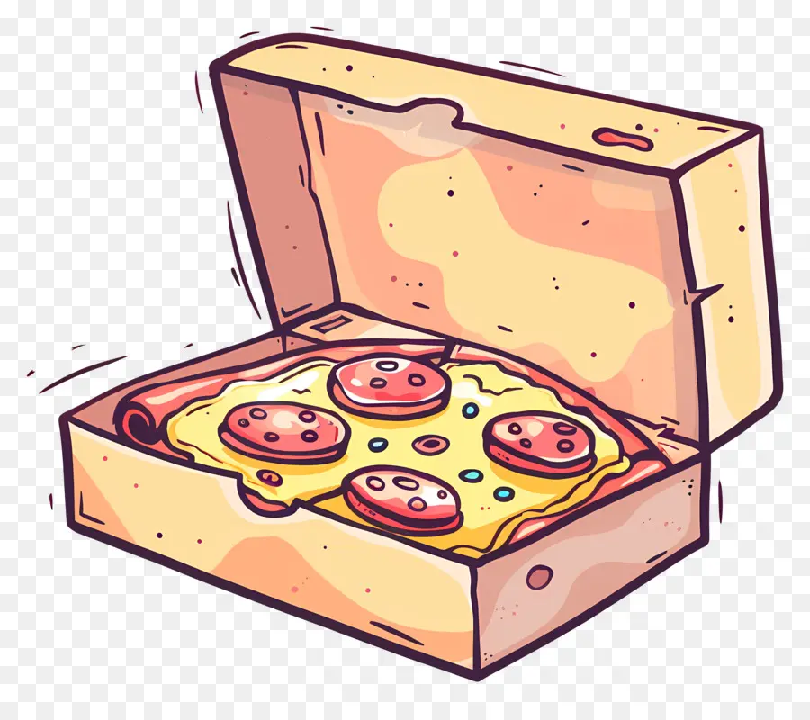 Caixa Com Pizza，Pizza PNG