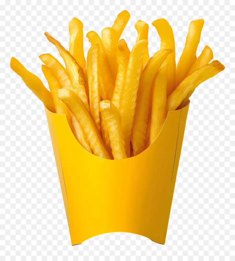 Batatas Fritas，Recipiente Amarelo PNG