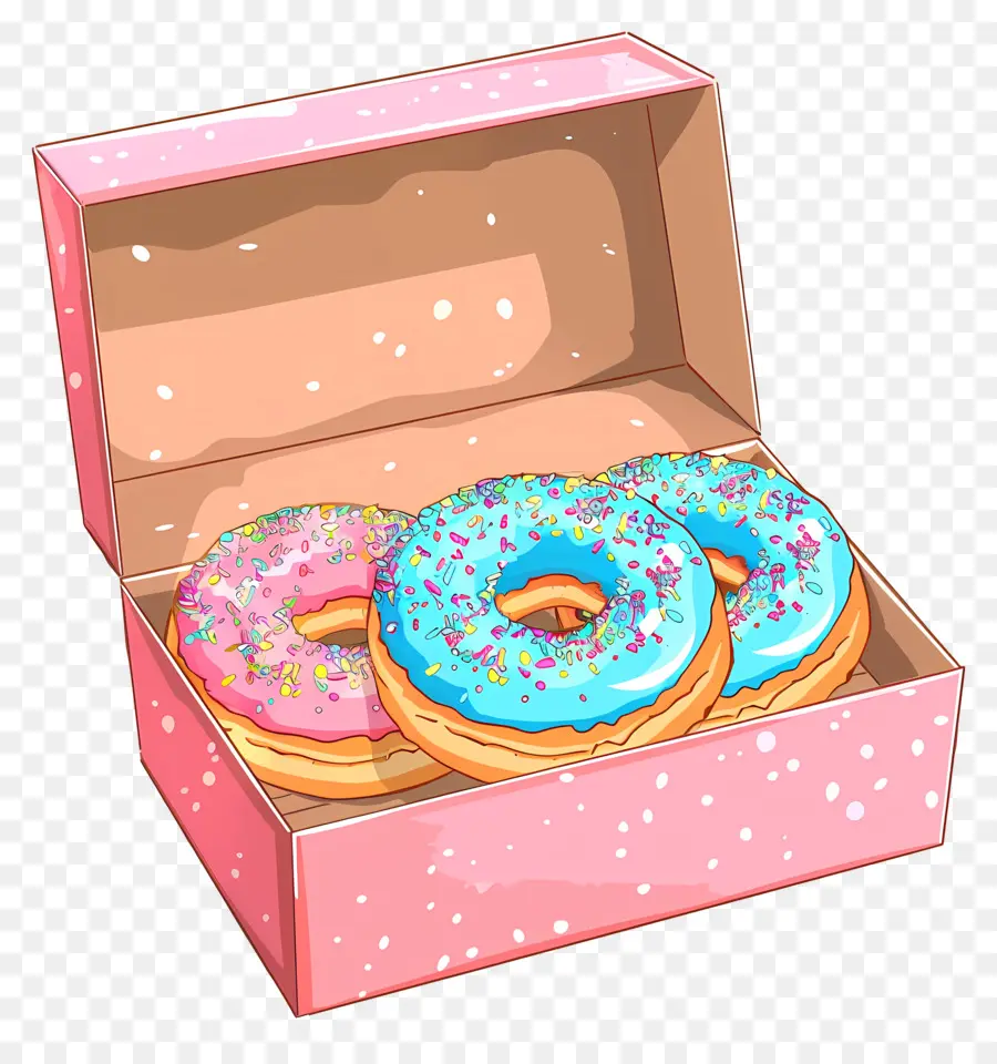 Caixa Com Rosquinhas，Donuts PNG