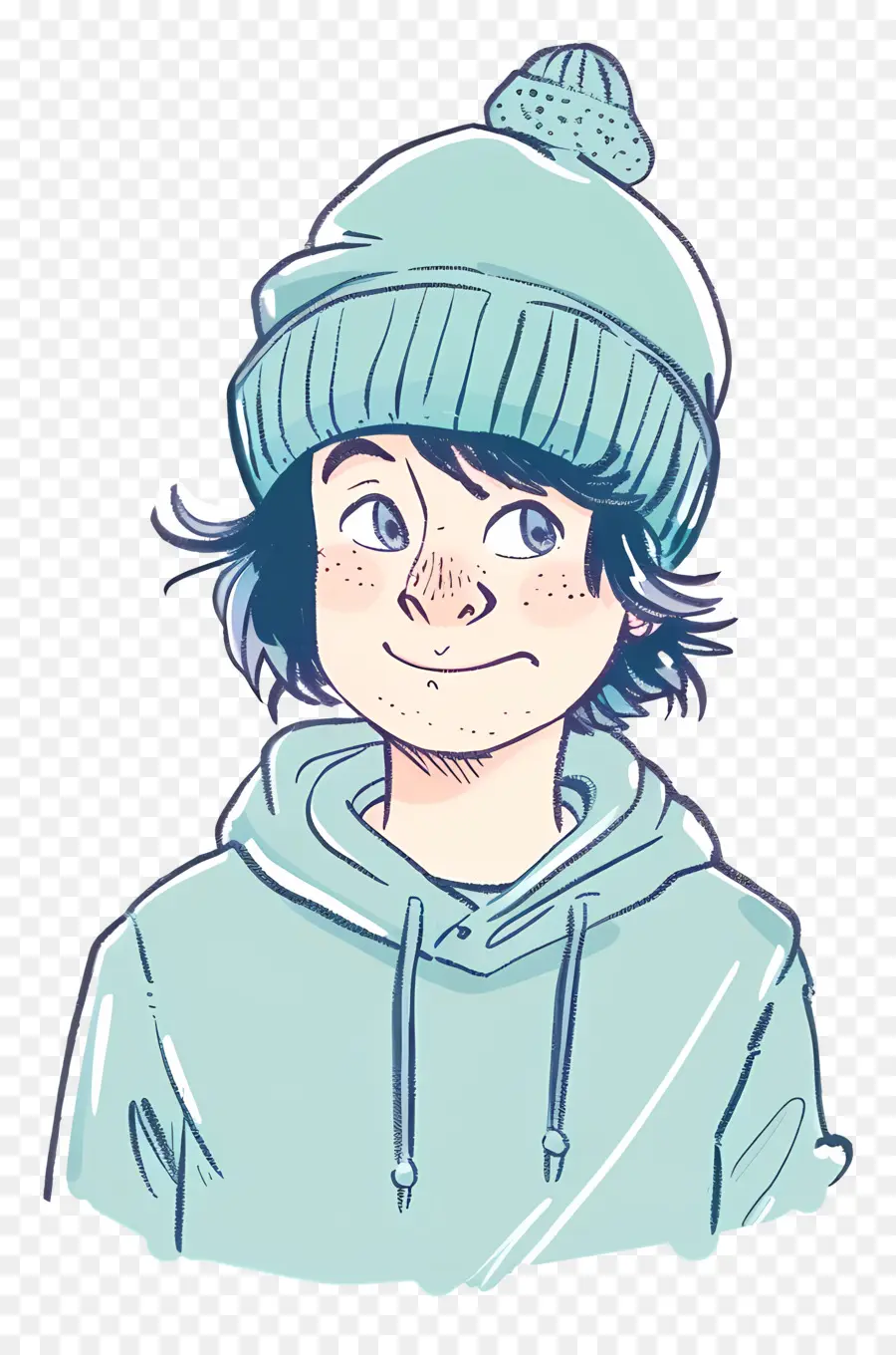 Cara Com Beanie，O Desenho PNG