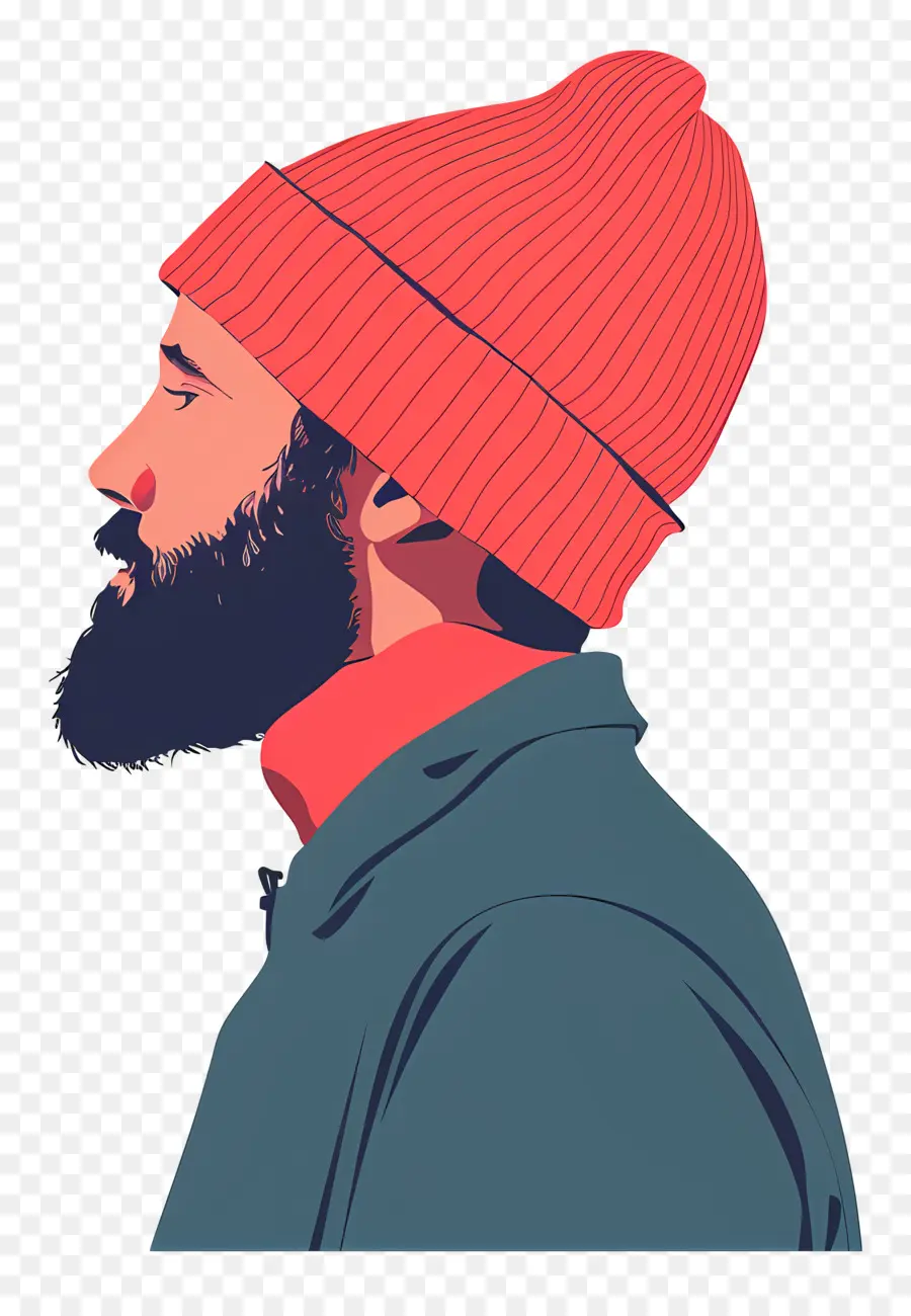 Cara Com Beanie，Homem Com Barba PNG