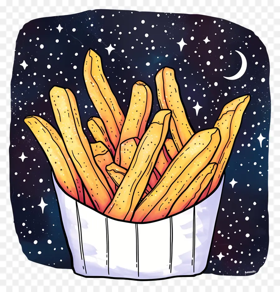 Batatas Fritas，Handdrawn PNG