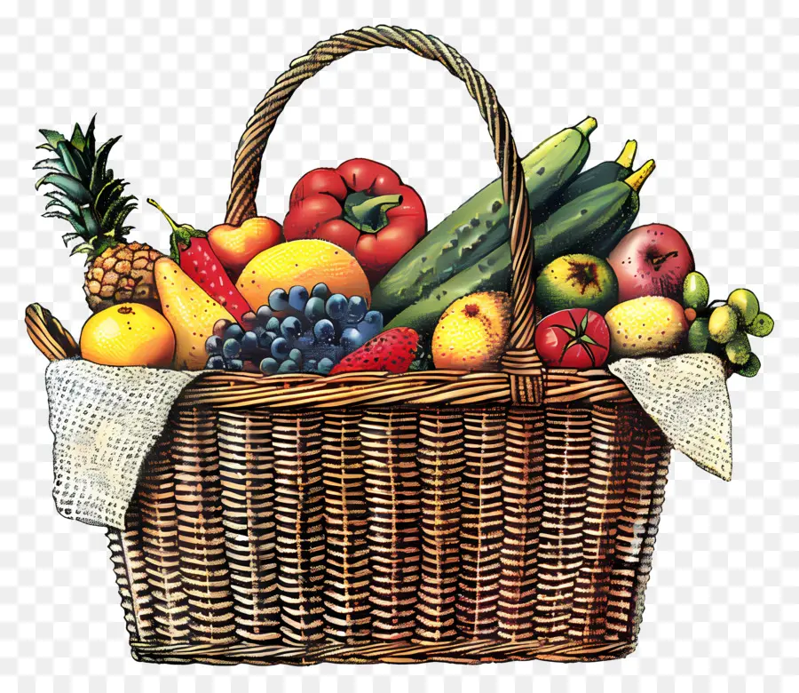 Cesta De Mantimentos，Cesto De Fruta PNG