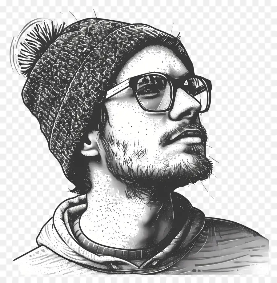 Cara Com Beanie，Homem PNG