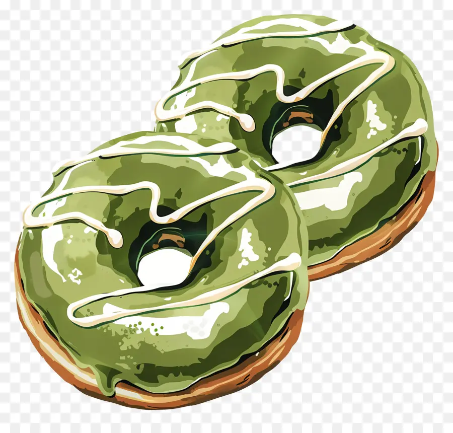 Donuts Matcha，Rosquinhas De Vidro Verde PNG