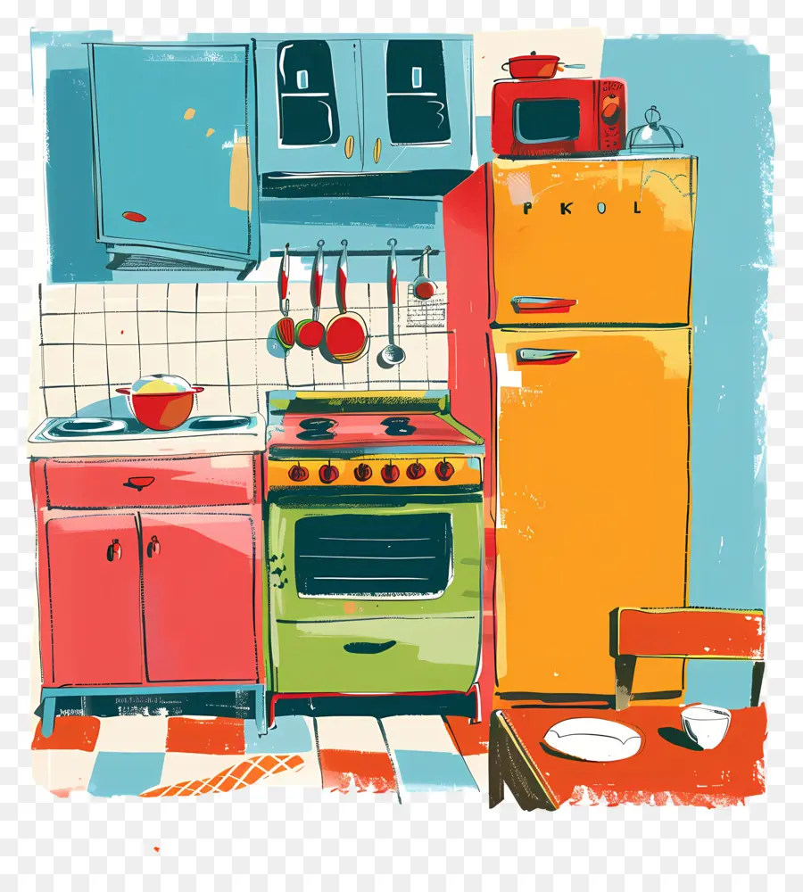 Kitchen，Cozinha Colorida PNG