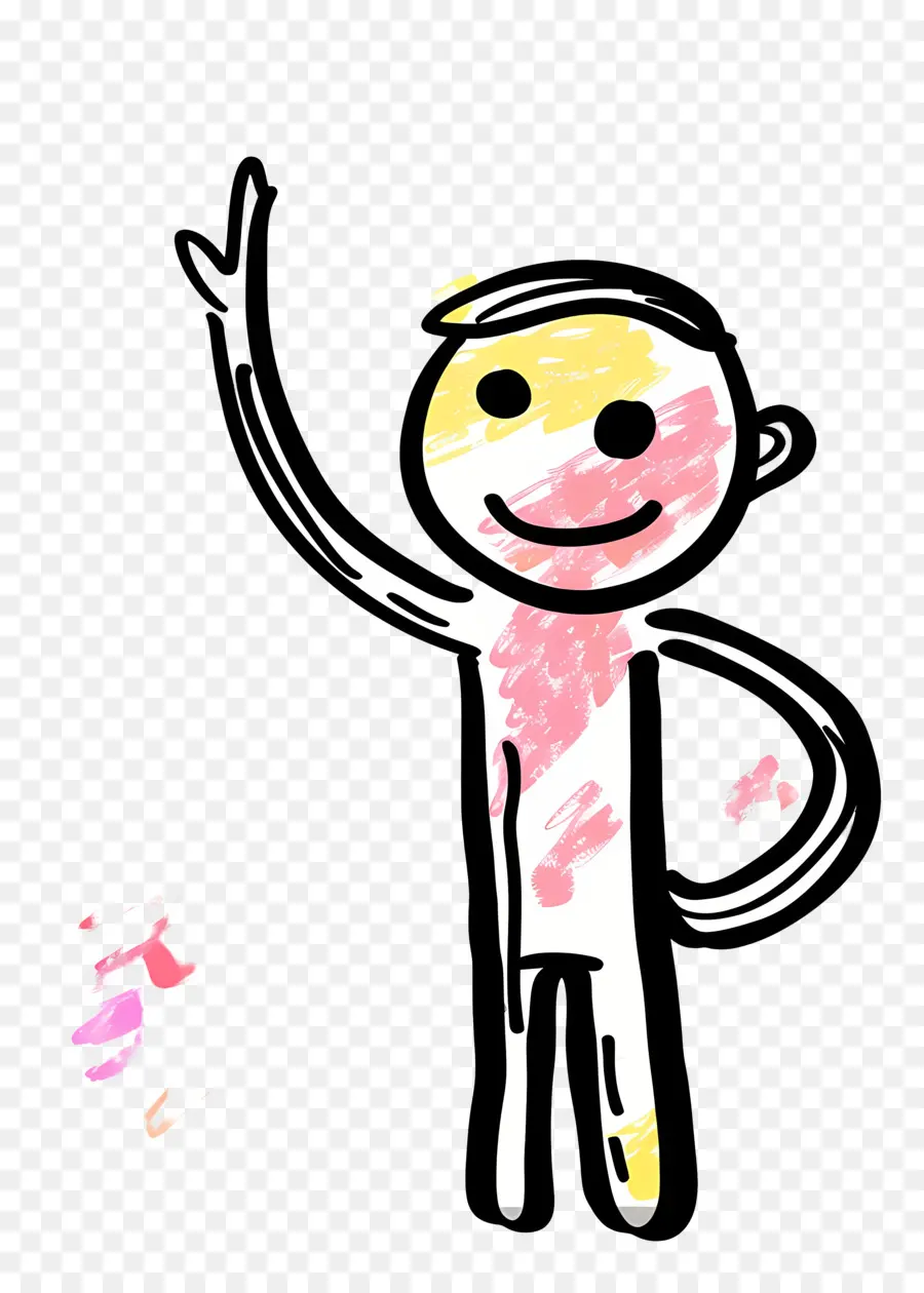 Stickman Saudando，Pincel De Pintura PNG