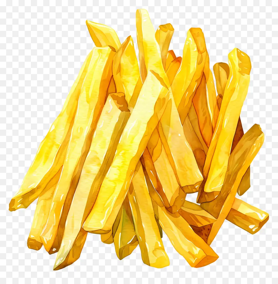 Batatas Fritas，Aquarela PNG