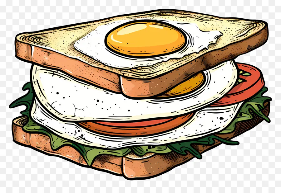 Egg Sandwich，Sanduíche Torrado PNG