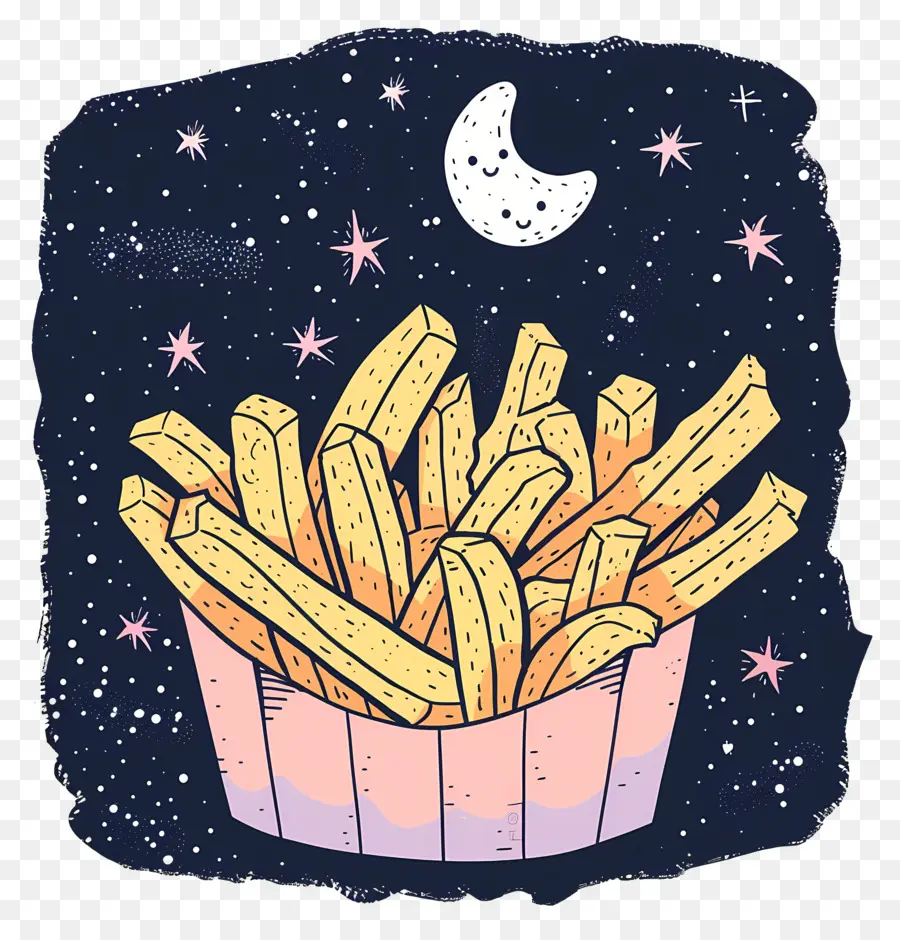 Batatas Fritas，Lua Crescente PNG