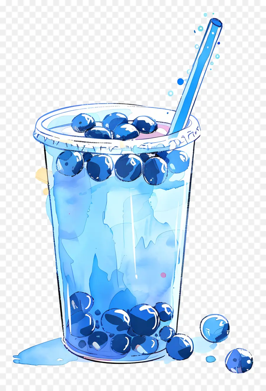 Chá Da Bolha，Blueberry Smoothie PNG