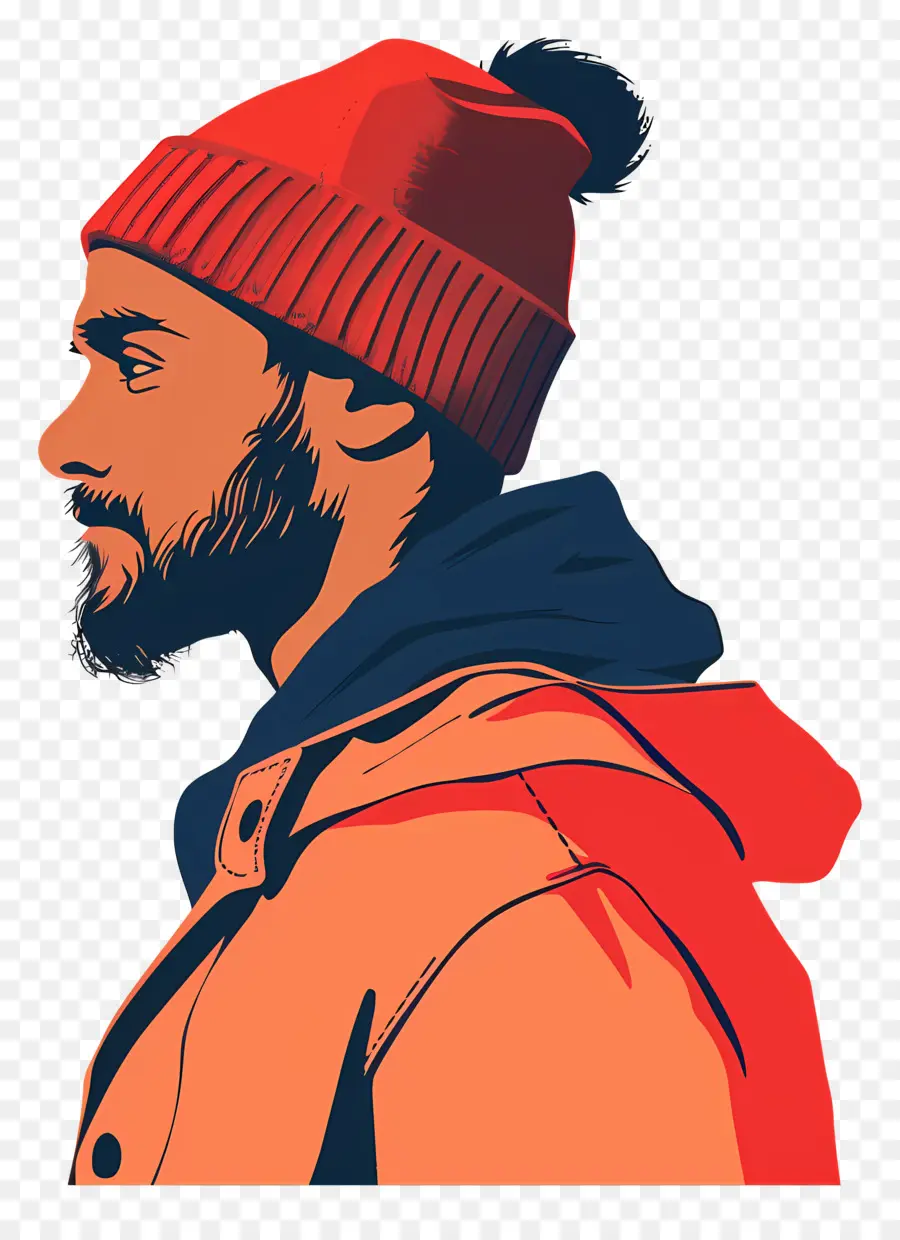 Cara Com Beanie，Homem PNG