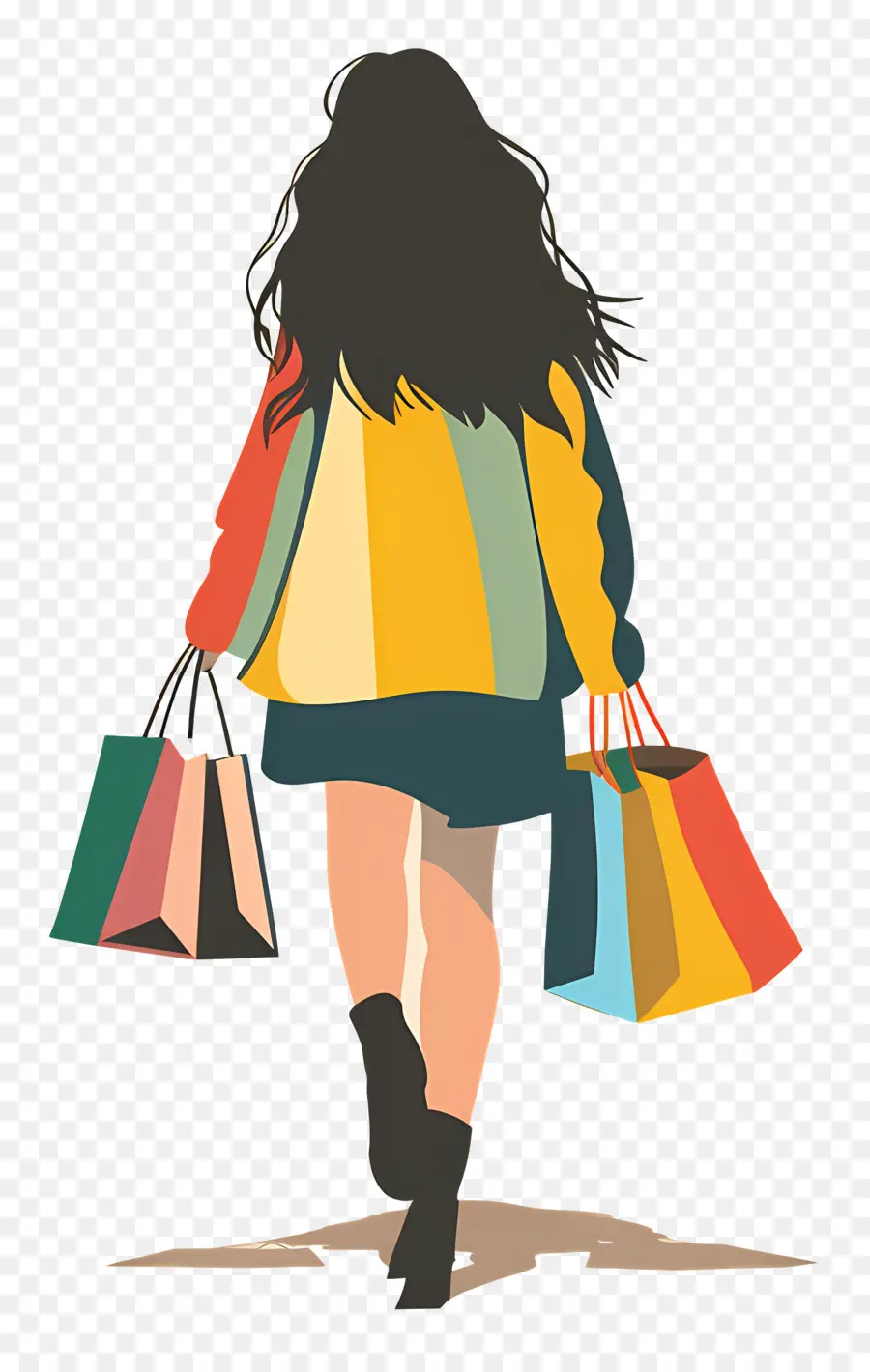 Mulher Com Sacolas De Compras，Compras PNG