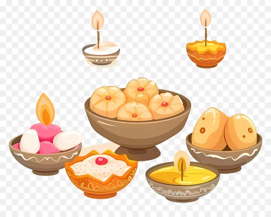 Doces E Lâmpadas De Diwali，Doces PNG