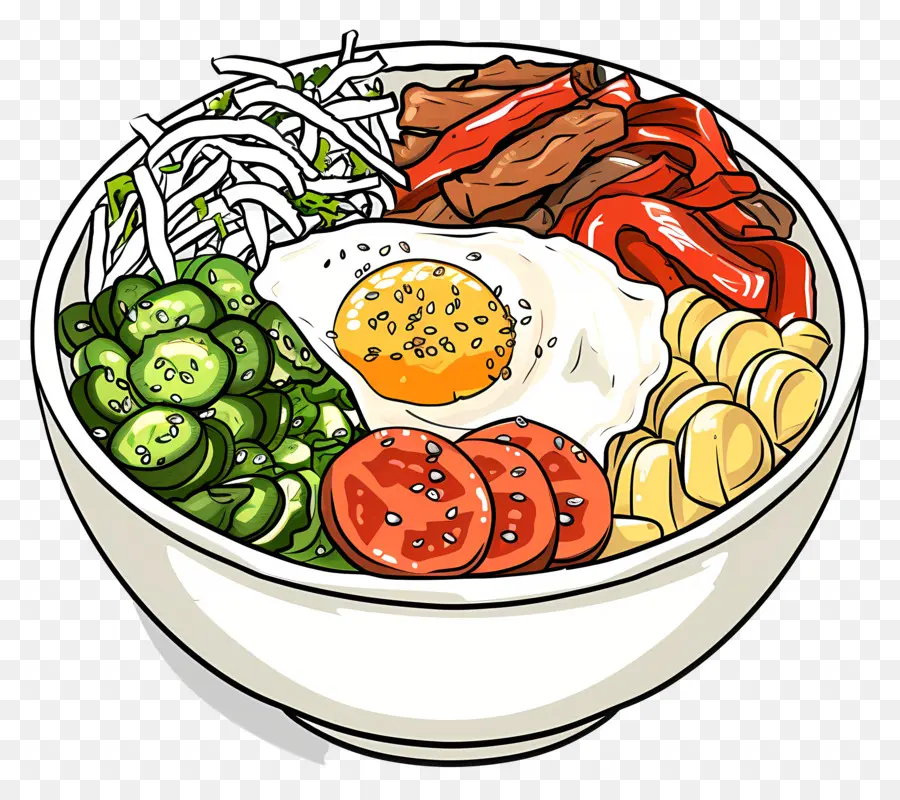 O Coreano Bibimbap，Macarrão Chinês PNG