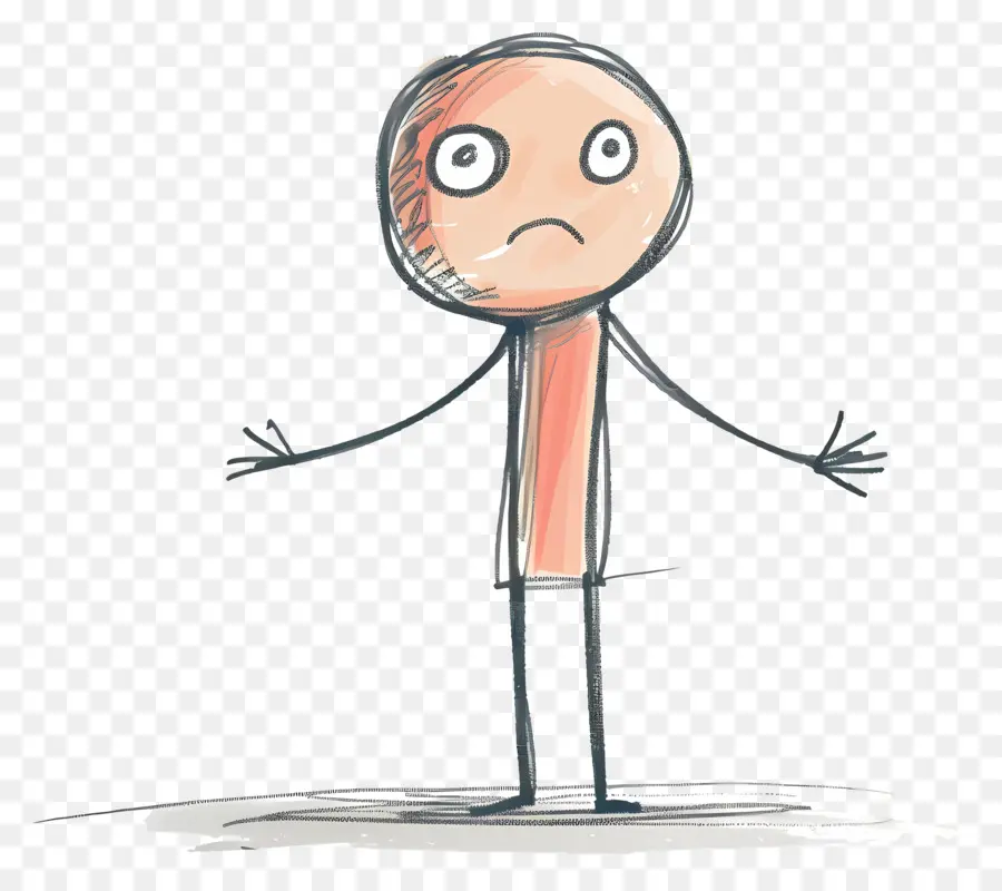 Stickman Confuso，Personagem De Desenho Animado PNG