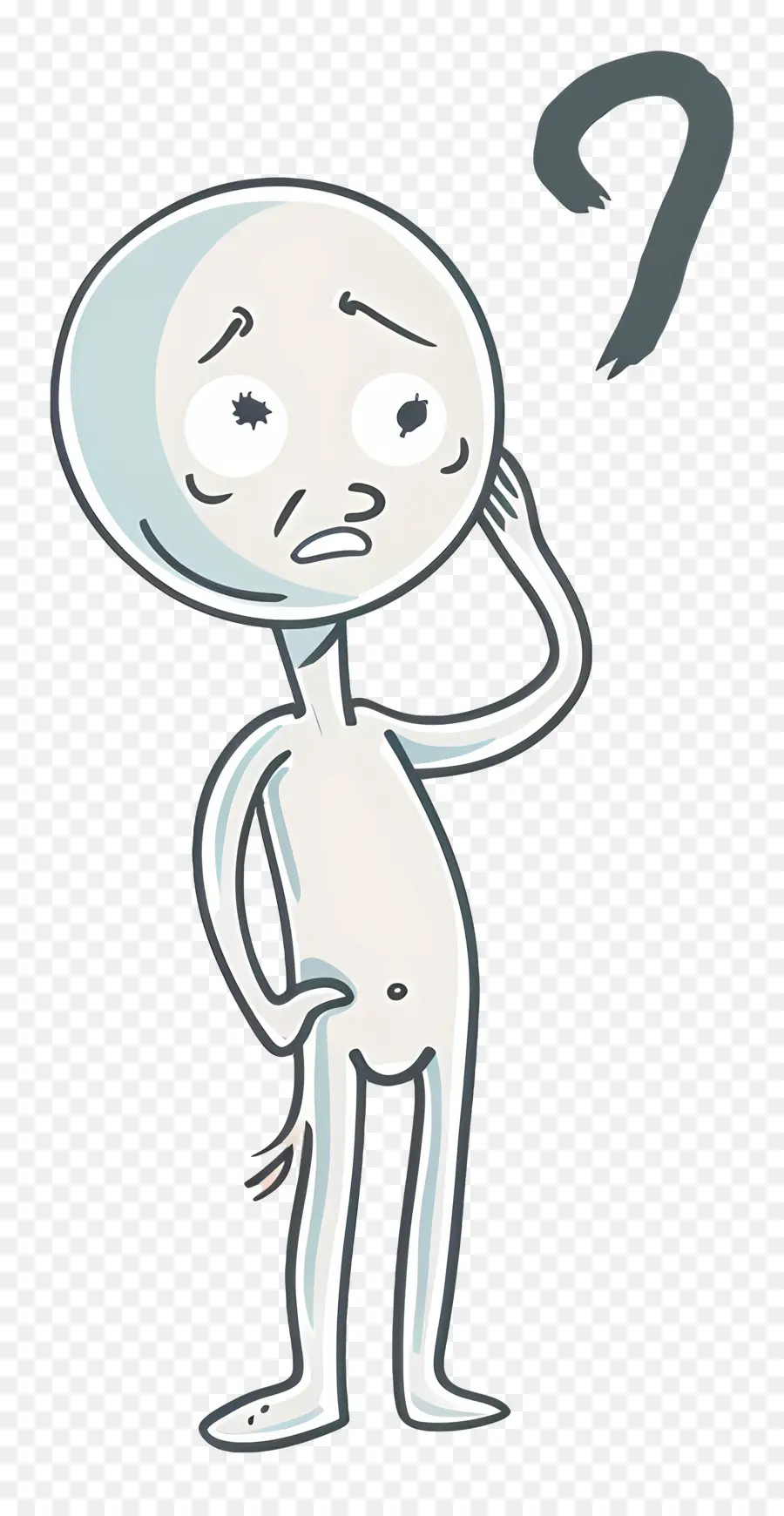 Stickman Confuso，Personagem De Desenho Animado PNG