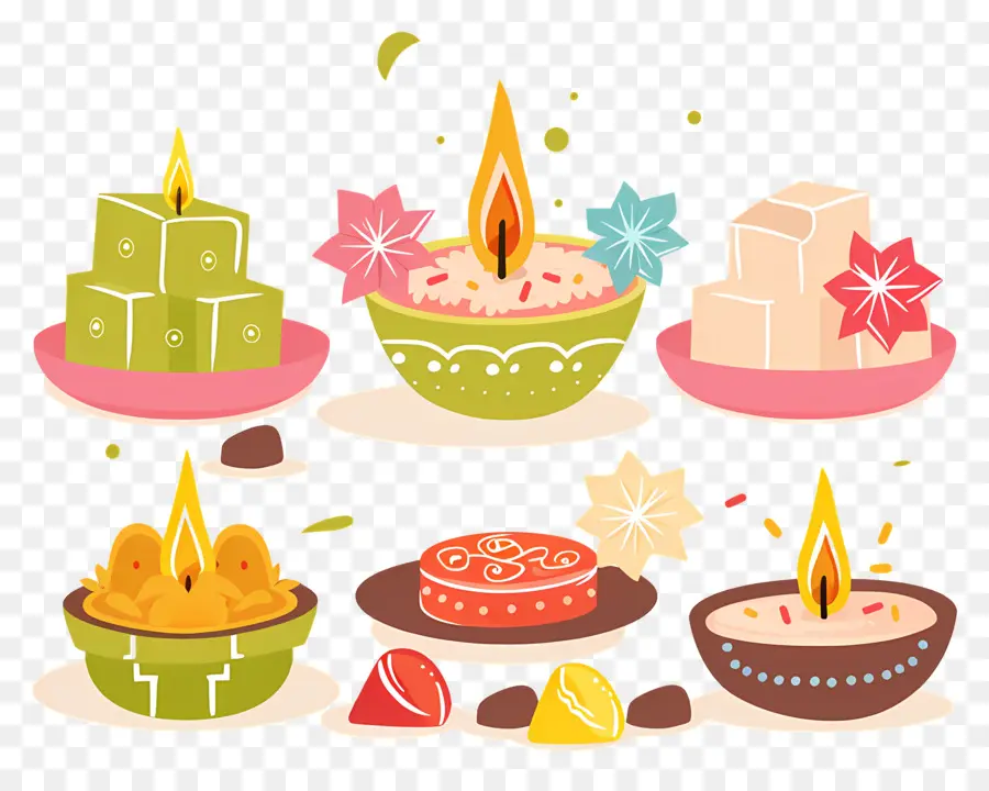 Doces De Diwali，Velas PNG