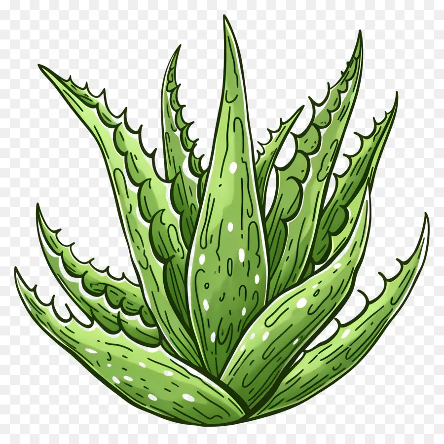 Aloe Vera，Planta Verde PNG