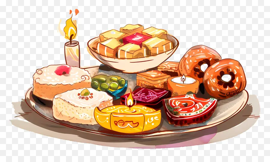 Doces De Diwali，Platter De Sobremesa PNG