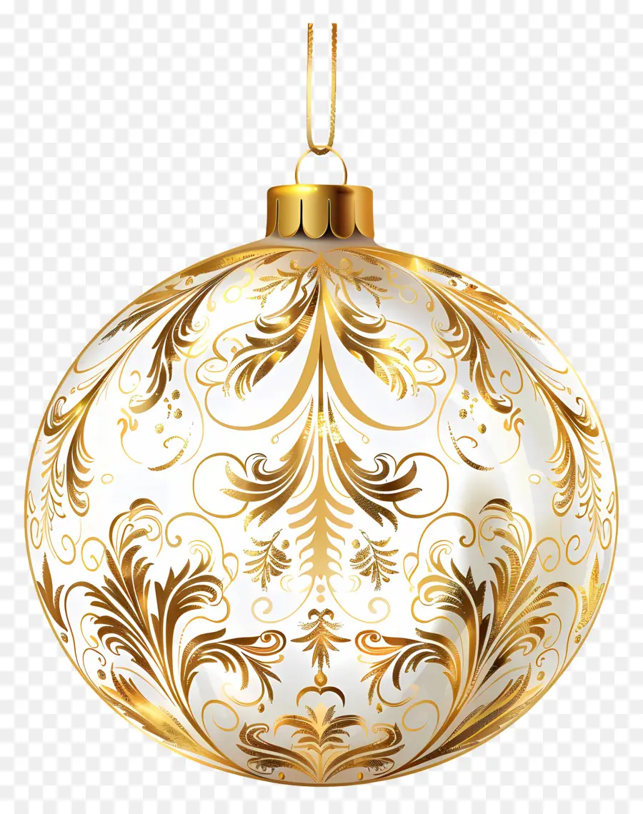 Enfeite De Natal De Ouro，Golden PNG