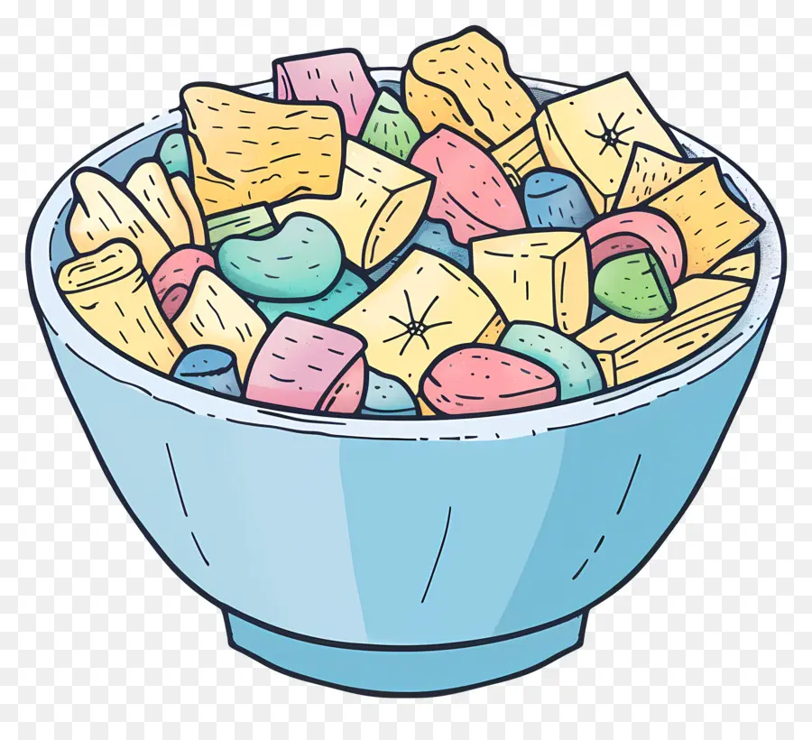 Tigela De Lanches，Cereal Colorido PNG