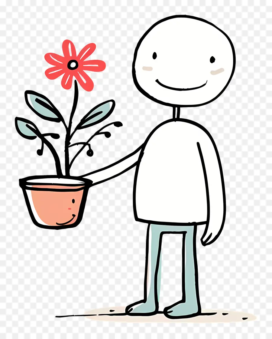 Stickman，Planta De Vaso PNG