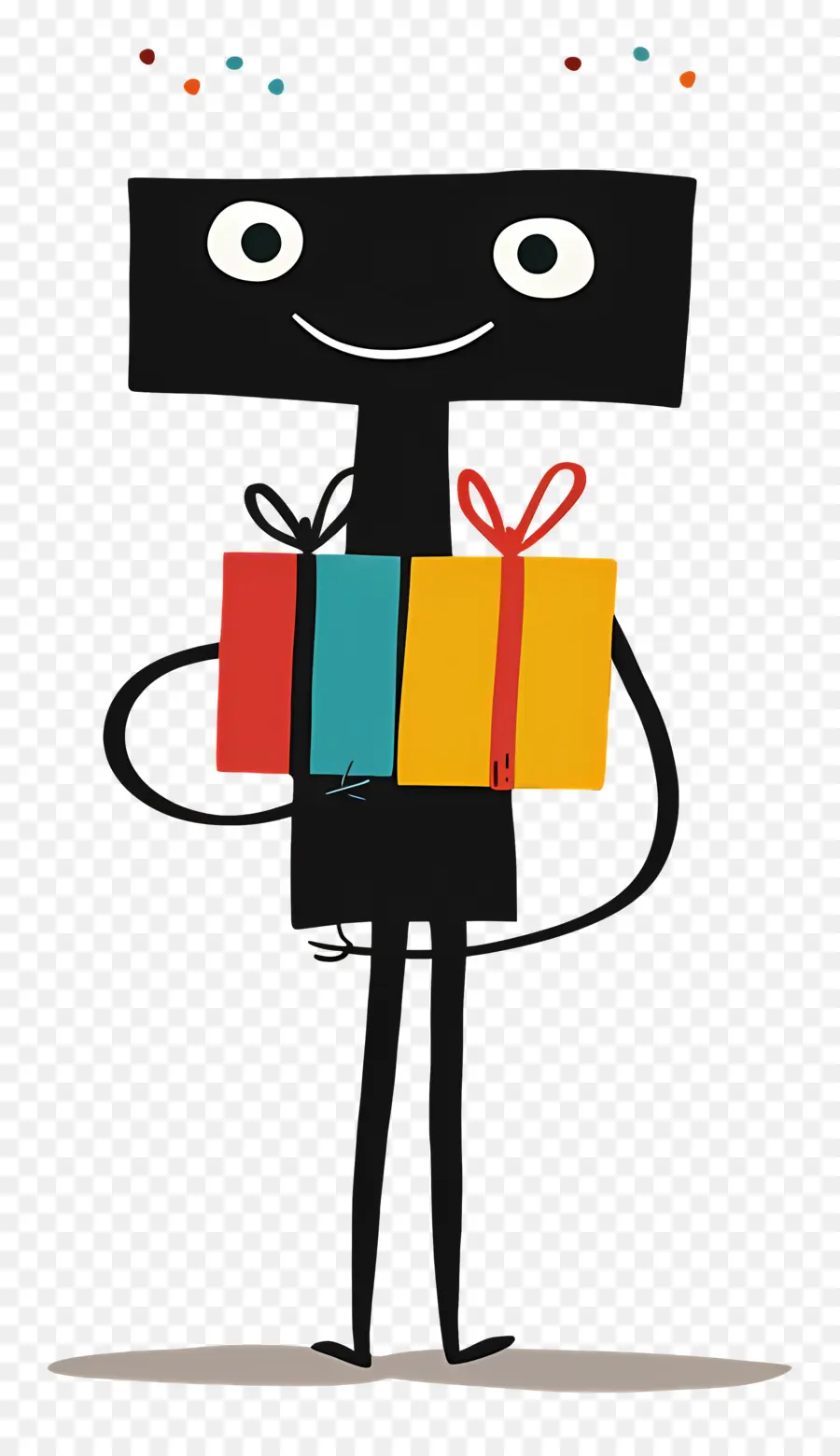 Stickman Com Presentes，Personagem De Desenho Animado PNG