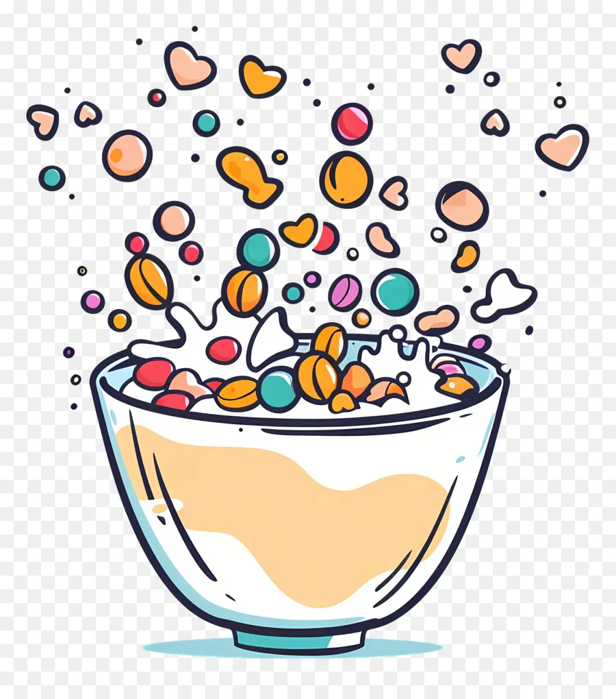 Café Da Manhã De Cereais，Cereal Colorido PNG