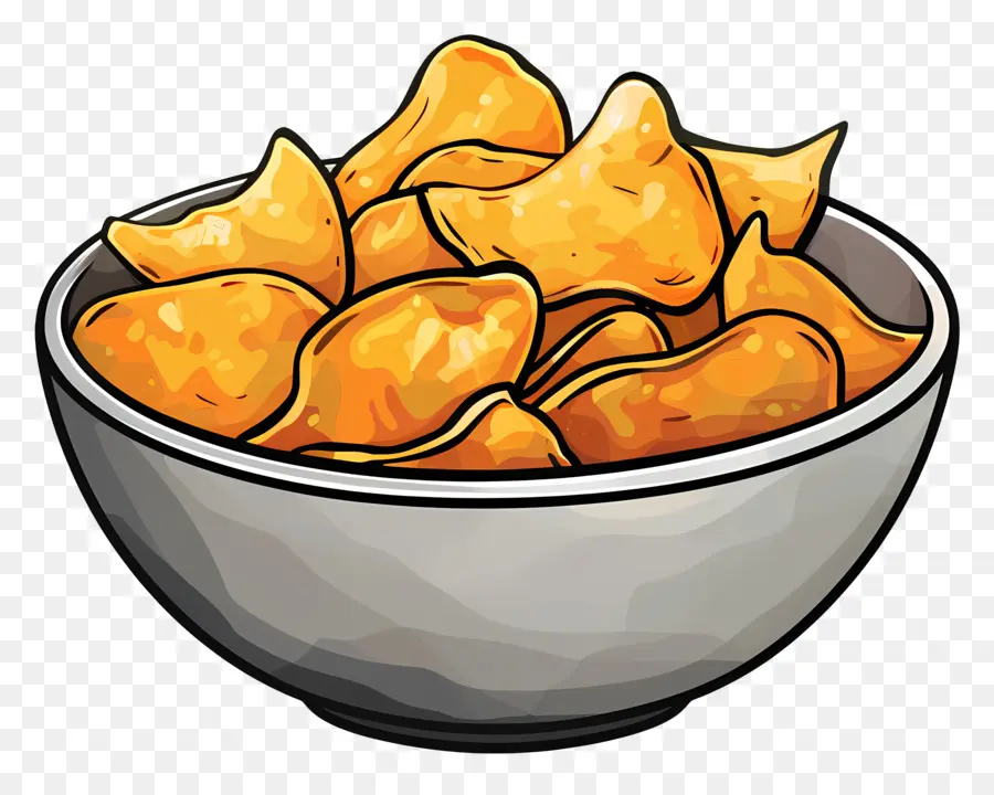 Tigela De Fichas，Baked Potato Chips PNG