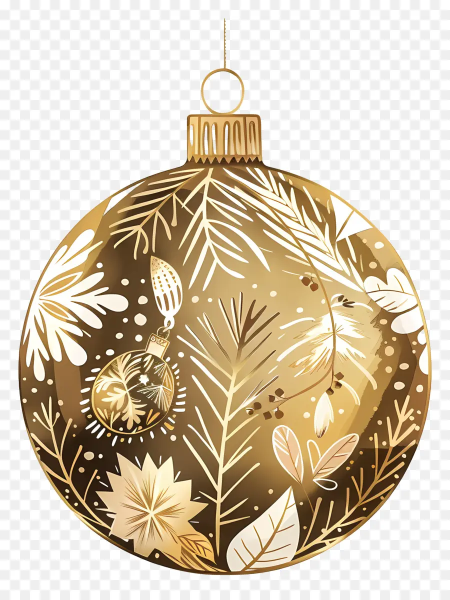 Ornamento Dourado，Natal PNG