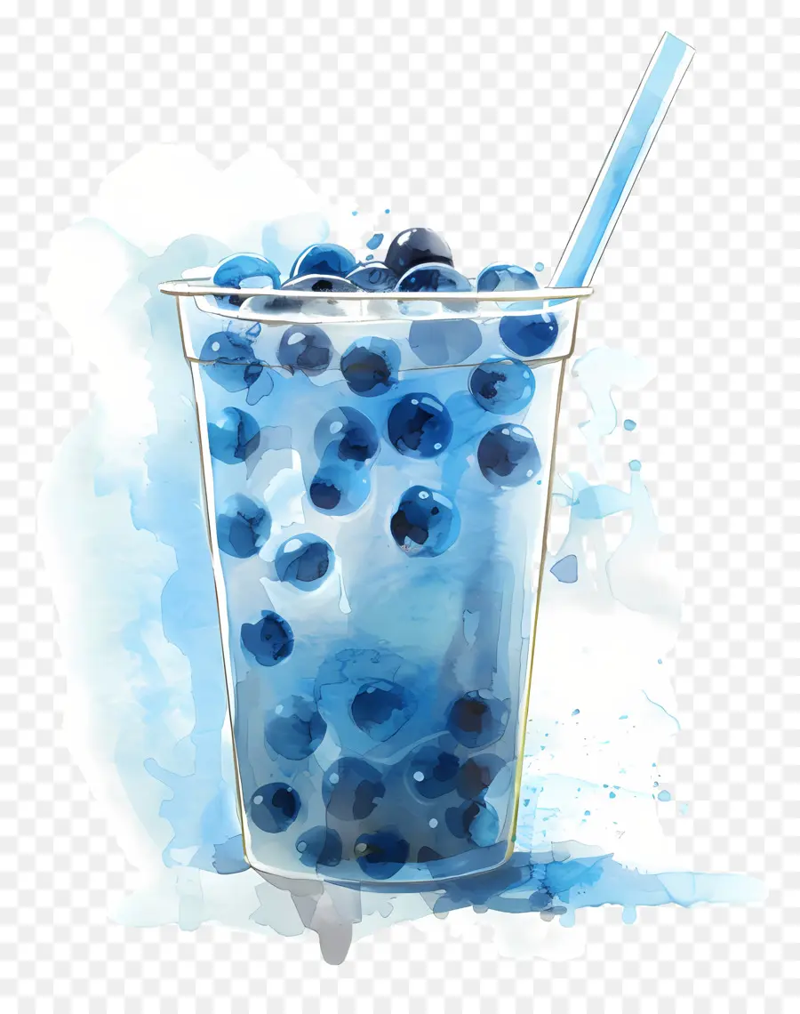 Chá Da Bolha，Blueberry Smoothie PNG