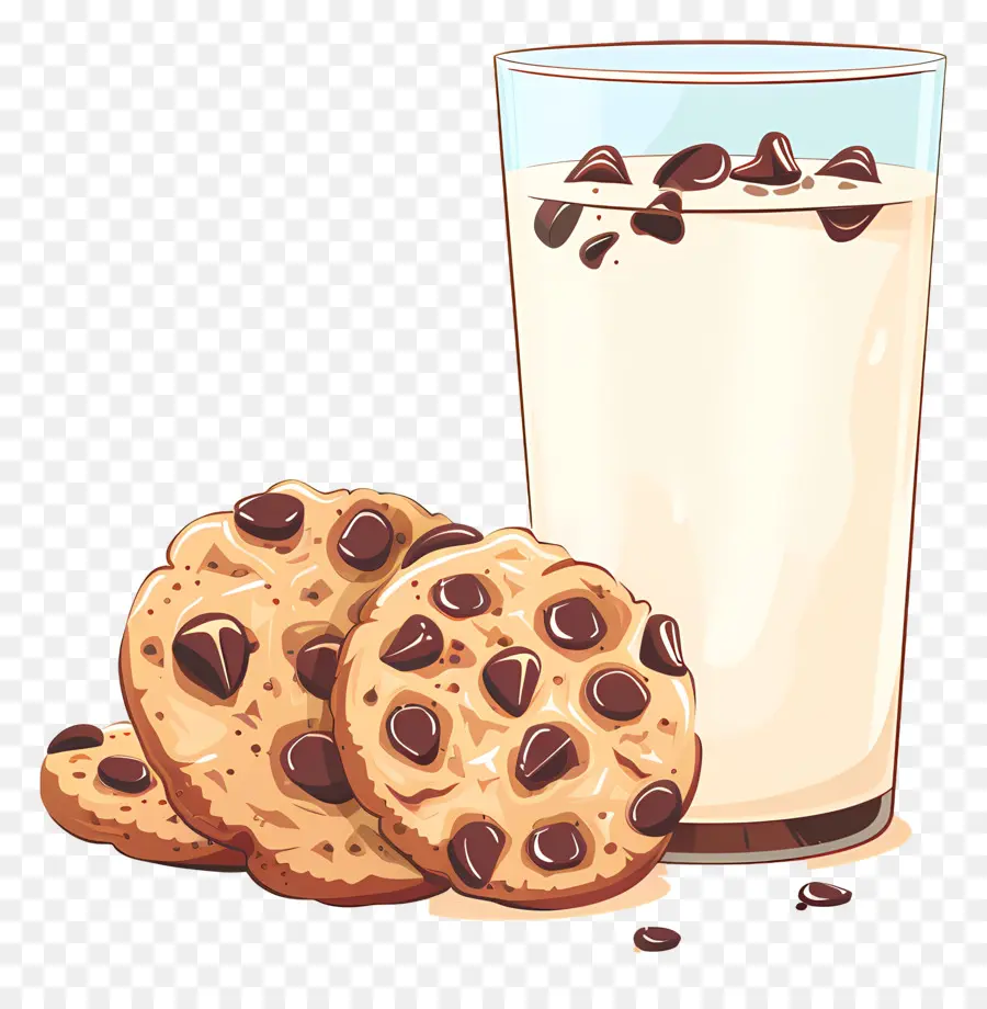 Biscoitos E Leite，Chocolate Chip Cookies PNG