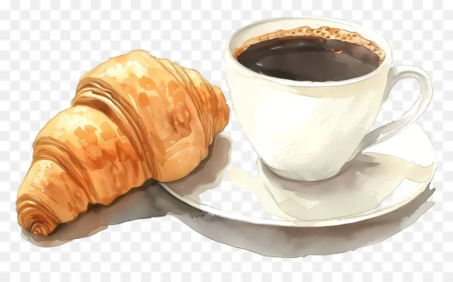 Croissant E Café，Café PNG