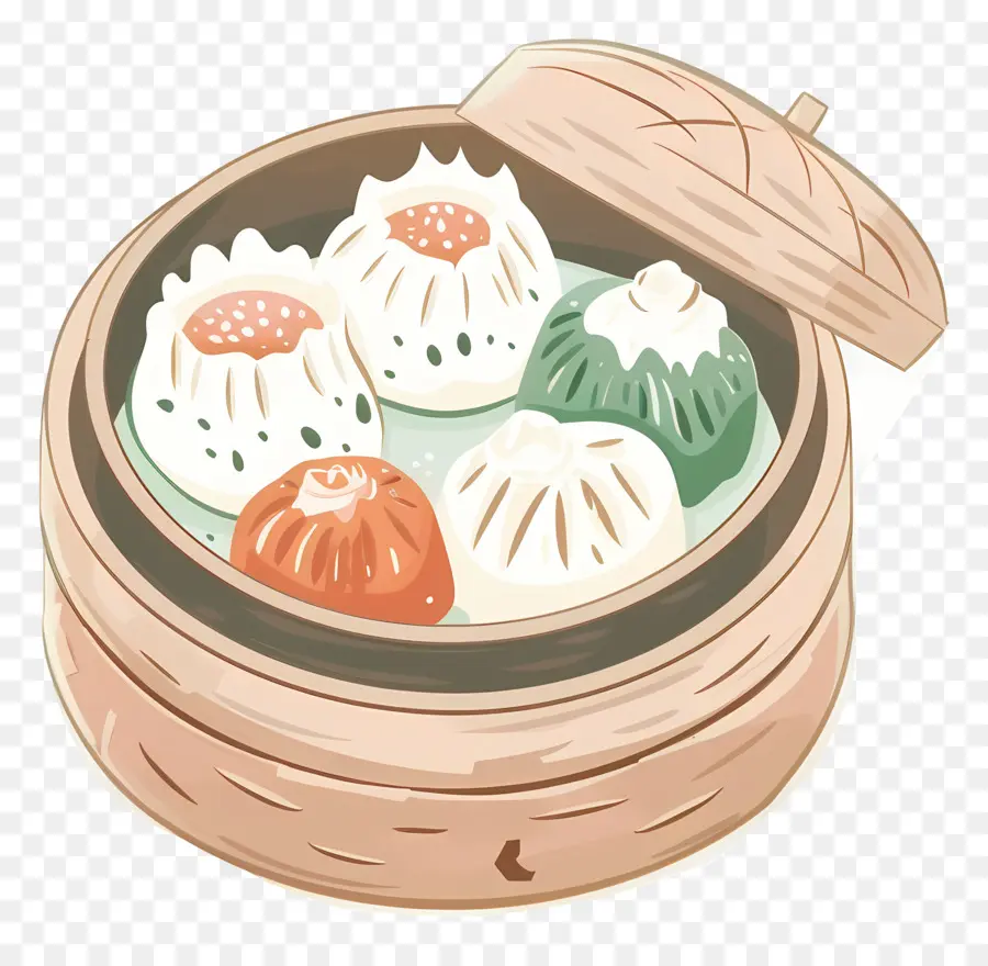 Dim Sum，Bolinhos Cozidos No Vapor PNG