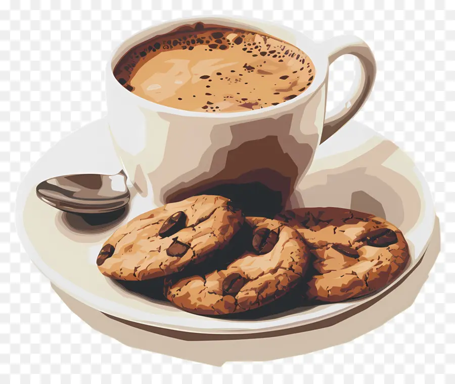 Café E Biscoitos，Chocolate Quente PNG