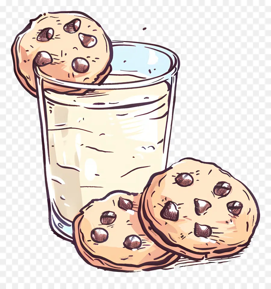 Biscoitos E Leite，Chocolate Chip Cookies PNG