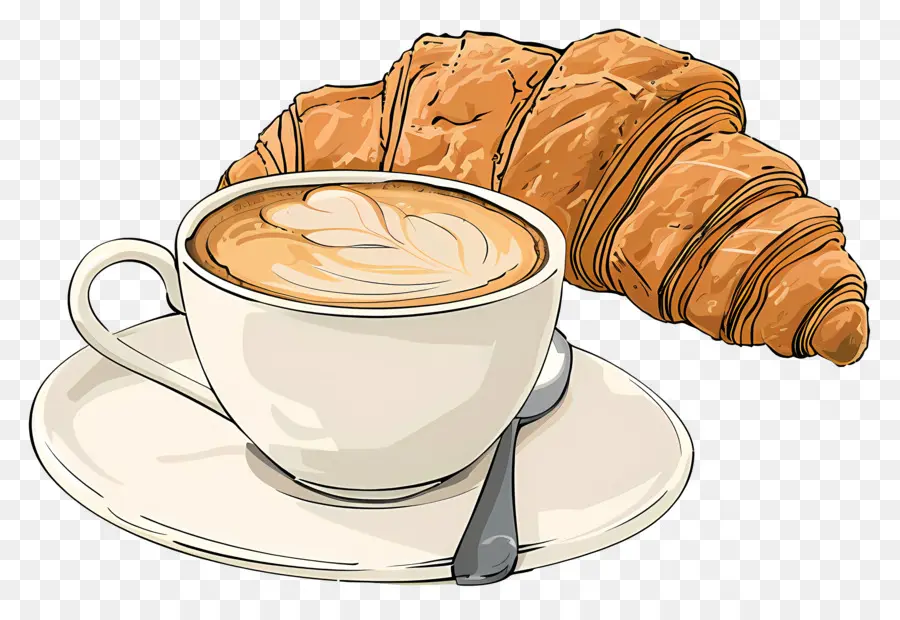 Croissant E Café，Café PNG