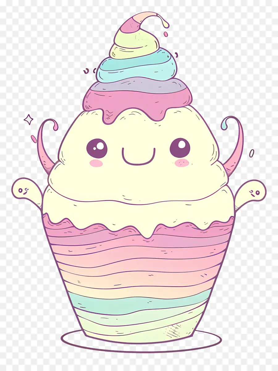 Monstro De Sorvete，Cartoon Cupcake PNG