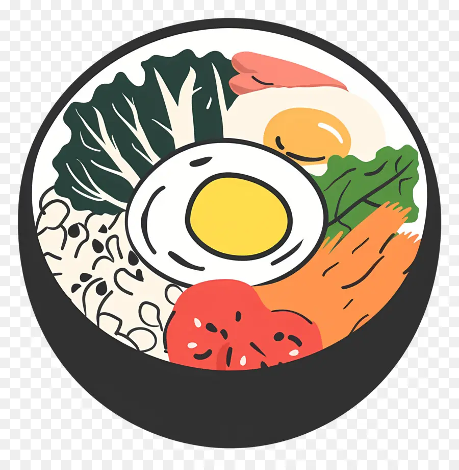 O Coreano Bibimbap，Alimentos Saudáveis PNG