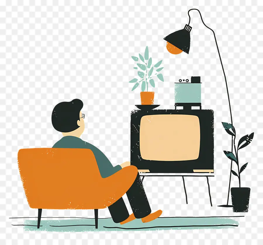 Stickman Assistindo Tv，Television PNG