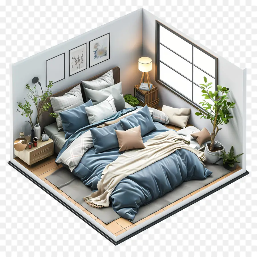 3d Quarto，Bedroom PNG