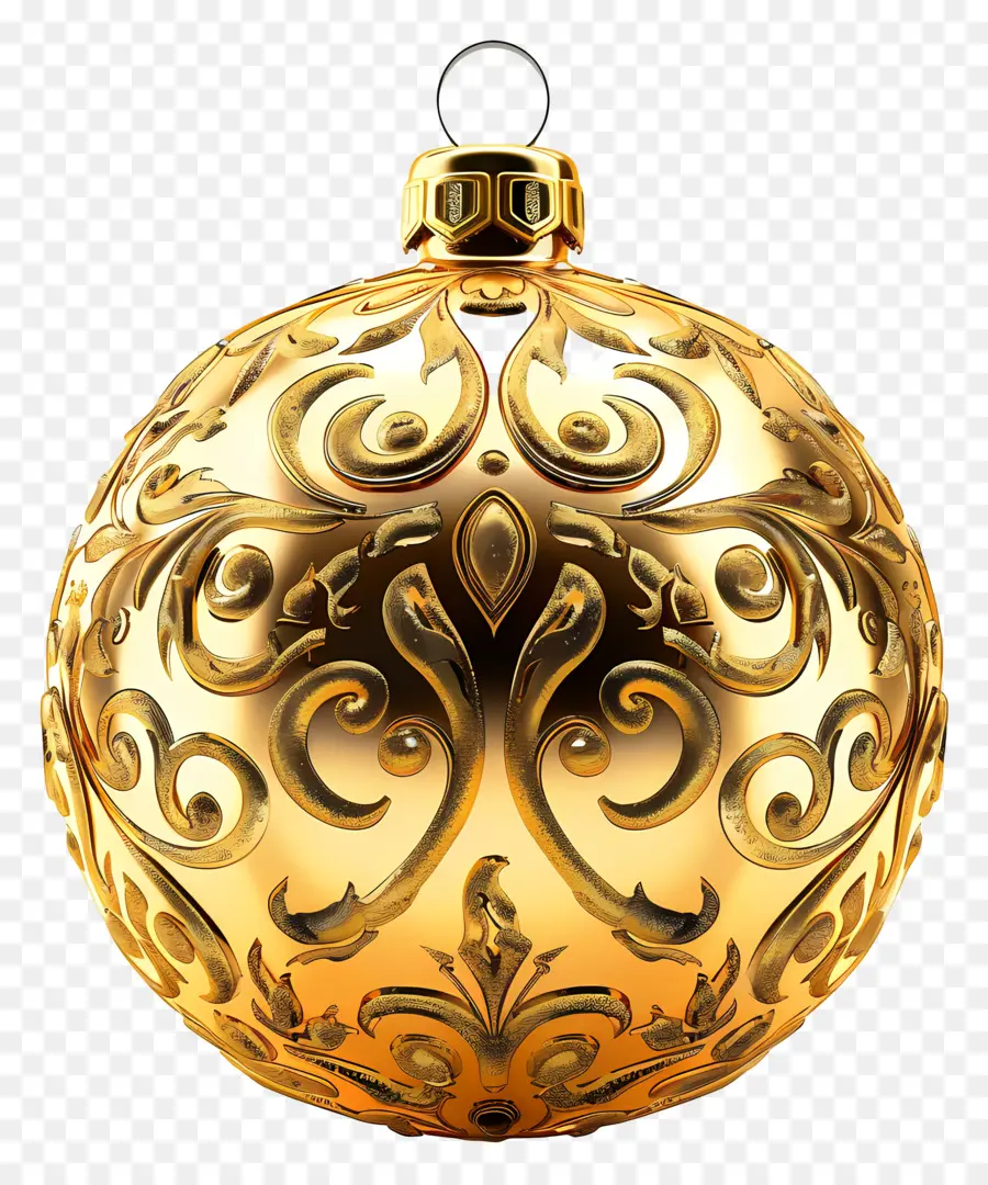 Enfeite De Natal De Ouro，Ornamentos De Ouro PNG